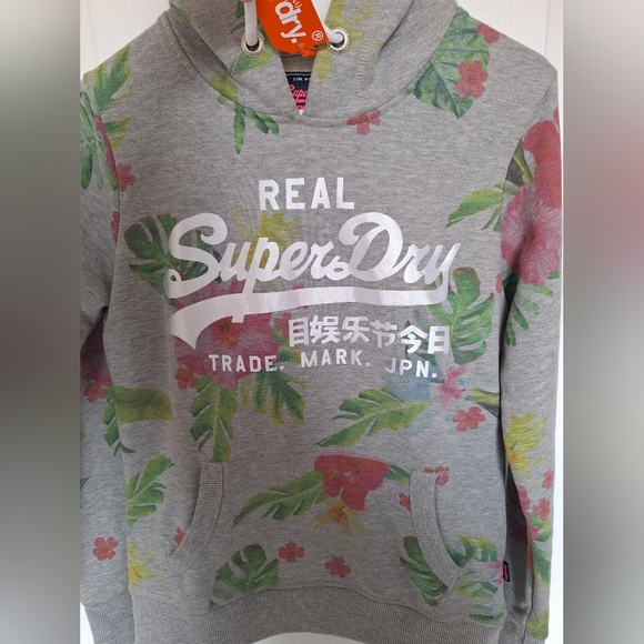 NWT Superdry And Co Vintage Logo Photo Tropical Floral Hoodie Sweatshirt - Picture 10 of 12